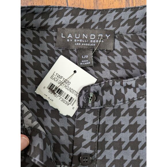 NWT Laundry by Shelli Segal Ruched Sleeve Houndstooth L - Picture 4 of 9